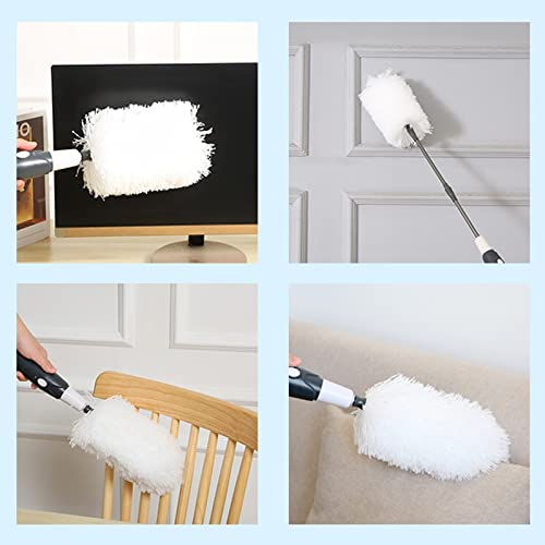 Yepzin Electric Duster Cleaning Brush 180 ° Electric Feather Duster Window Blinds Furniture Cleaning Tool Household Helper,Adjustable Electric Feather Duster Vacuum Cleaner Battery Operated (Black) #TOP2