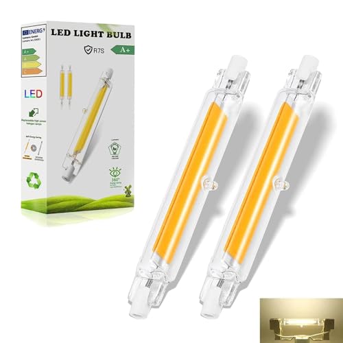Dvnoua Ampoules R7S LED 118mm Dimmable, LED R7S 20W Équivalent à Lampe Halogène 200W, R7s Led Blanc Naturel 4000K 2000LM, Éclairage à Faisceau 360°, Sans Scintillement, lot de 2