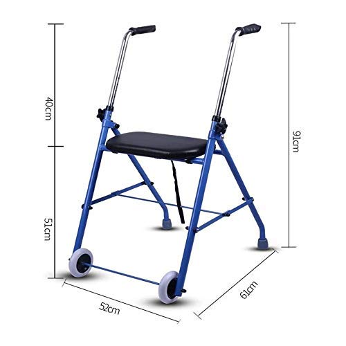 Déambulateur pliant roulant avec roulettes et siège pour senior - 6