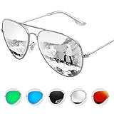 lentes sol mujer aviador 🌿 [Adecuadas para cualquier ocasión]: Los usuarios de gafas de sol polarizadas no experimentarán distorsión de la escena ni mareos. El diseño de soporte de nariz de una pieza hace que las gafas de sol rectangulares para hombres y mujeres se ajusten perfectamente a la nariz y las orejas. Más adecuado para los viajes, las compras, la playa, la conducción, la pesca, la navegación, el esquí, la caza y varias otras ocasiones.