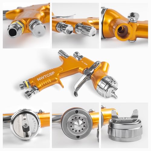 Image of Professional Paint Spray Guns Automotive hvlp Spray Gun car Paint Gun Gravity 1.3mm Tip for All Auto Paint Topcoat and Touch-Up 600CC Plastic Cup, sp001