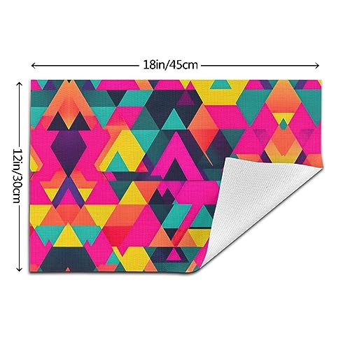 Set de table lavable lot de 6 avec imprimé triangle coloré pour cuisine - 4