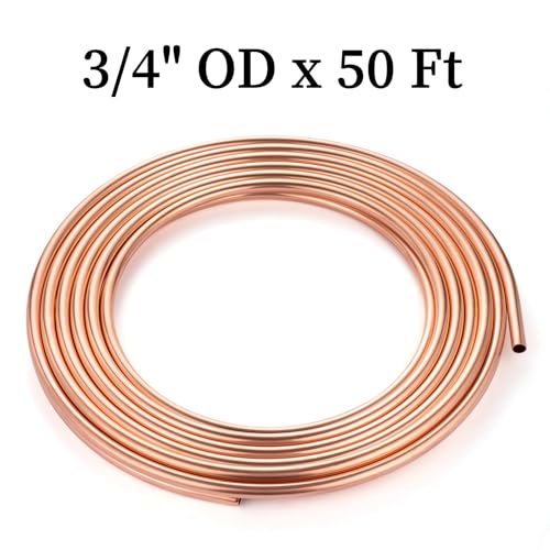 GOORY Copper Tubing 3/4" OD x 0.687" ID x 50 FT - 99.9% C12200 Pure ACR Tube - ASTM B280 Refrigeration T2 Copper Tube Soft Coil - Round Seamless Tubing for HVAC System Refrigerator Industry DIY by GOORY - Image 2