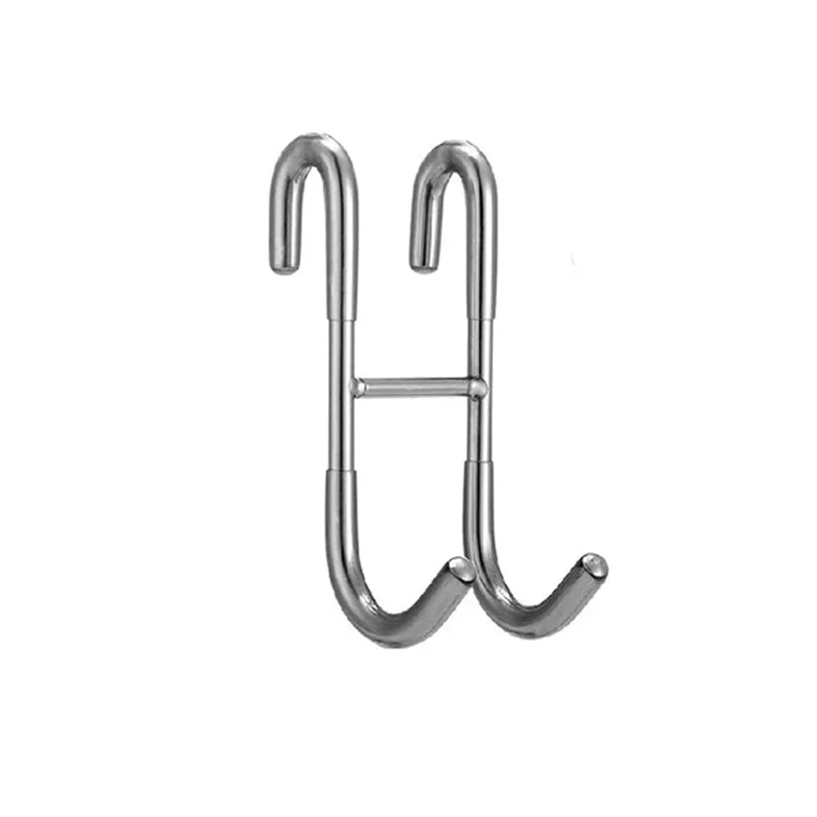 YILWPV 4Pcs Shower Hook 304 Stainless Steel Glass Door Towel Rack Hooks Kitchen Bathroom(Silver)