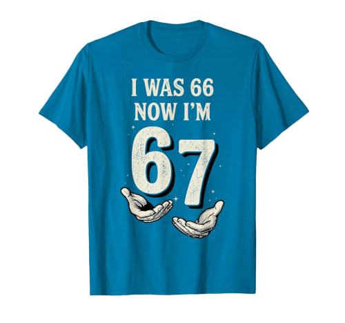 I was 66 Now Im 67 Year Old Funny 67th Birthday Six Seven T-Shirt, Men, Sapphire Blue, 3X-Large