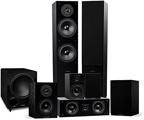 Fluance Elite High Definition Surround Sound Home Theater 7.1 Speaker System Including Floorstanding Towers, Center Channel, Surround, Rear Surround Speakers, and DB10 Subwoofer - Black Ash (SX71BR)
