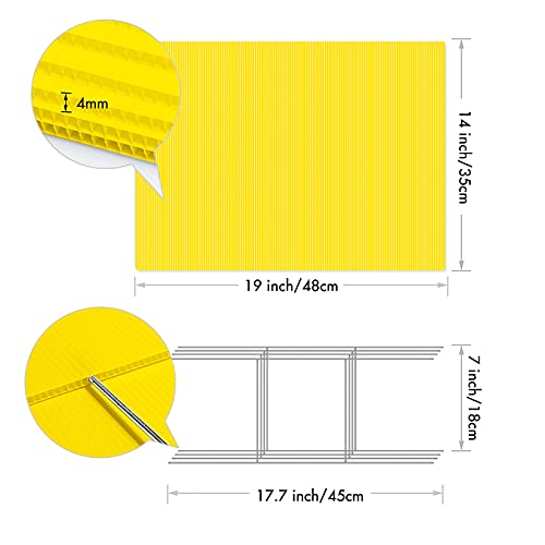 Ikayas Large Size Yard Sale Signs Blank Yellow Yard Signs With Stakes, 19 X 14 Inches Yellow Garden Yard Signs For Party Decorations,Garage Sale, Guidepost, Open House (4) #TOP1