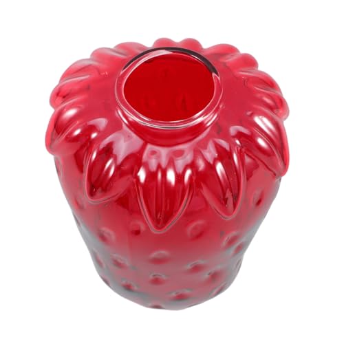 Abaodam Jarrón de Vidrio Forma de Fresa Botella de Aromaterapia Bonita Jarrón de Propagación para Flores Decoración de Cocina y Baño Obsequio para Mamá Día Madre