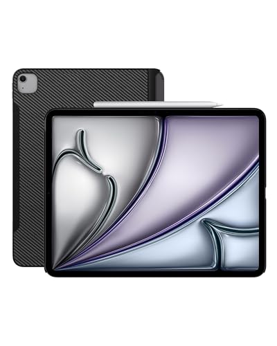 KU XIU Slim Magnetic Case for iPad Pro/iPad Air 11 Inch (M2 M3), Compatible with Magic Keyboard and Support Apple Pencil 2 Charging, Carbon Fiber Texture iPad Pro 11-inch 1st/2nd/3rd/4th Portable Case