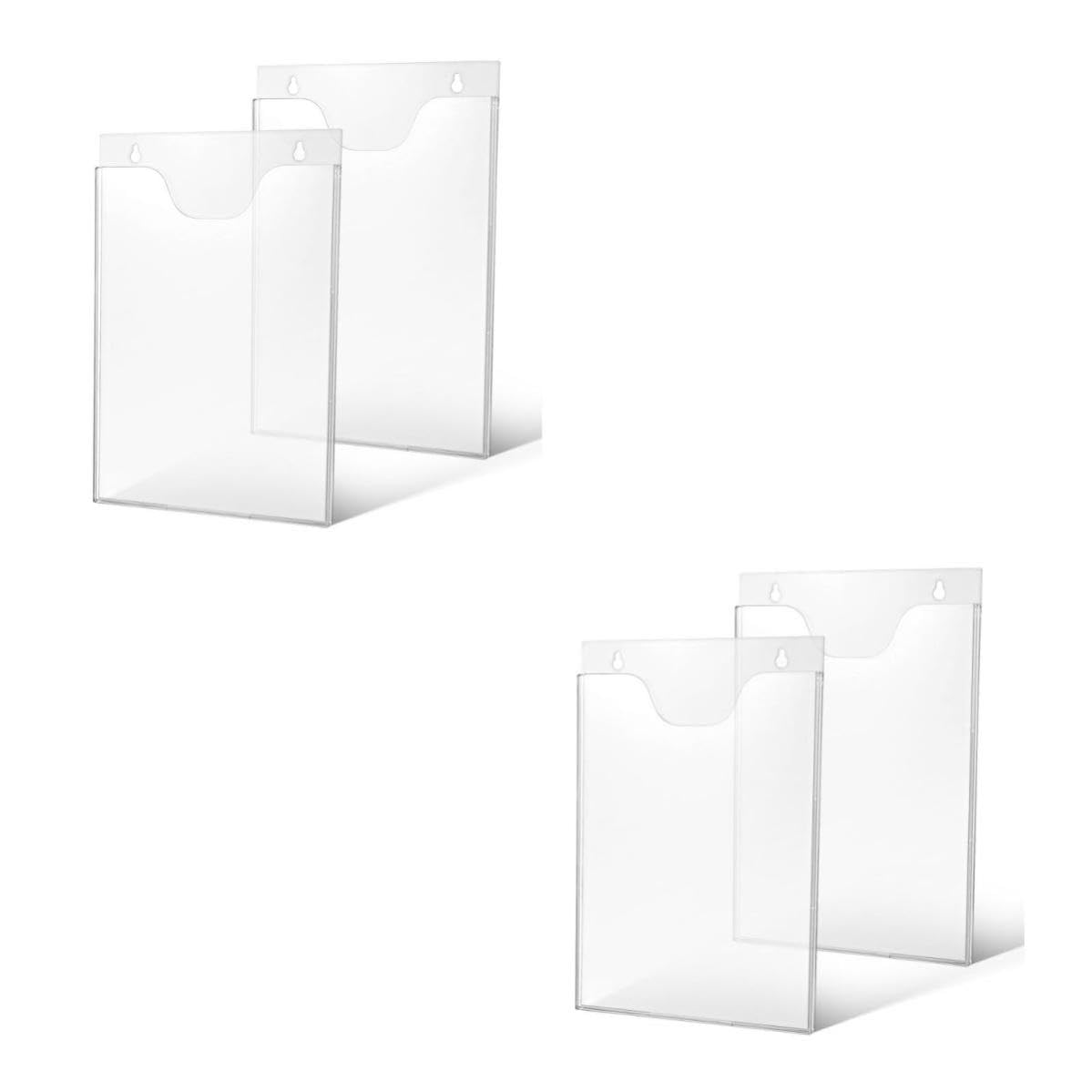 Gatuida 4 Stück Acryl Wand Dokumentenablage für Kataloge und Post, Weiß