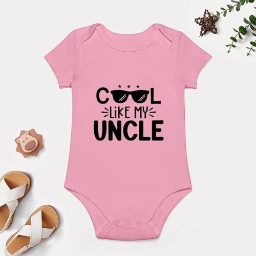 Cool Like My Uncle Newborn Boy Outfits Short Sleeve Baby Boy Romper White Baby Clothes4
