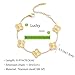 TICVRSS 18K Gold Plated Clover Bracelet Love bangle Set for Women Stackable Trendy Fashion Simple Friendship Bracelets Lucky Bracelet Jewelry Cute Gifts for Women (6.3in(gold+gold))