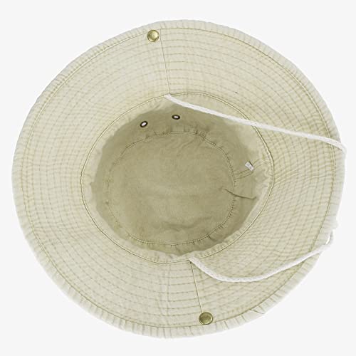 Men Women Cotton Sun Hats With Wind String Uv Protection Wide Brim Boonie Bucket Hat Fisherman Safari Cap Summer Outdoor (As1, Alpha, L, X_L, Light Khaki-61Cm) #TOP2