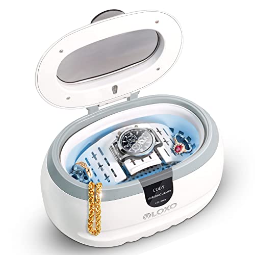 Nettoyeur à Ultrasons 600ml VLOXO Bac Ultrasons Professionnel avec Panier de Nettoyage et Support pour Lunettes Bijoux Montres Prothèse Dentaire Rasoirs Instruments Cover
