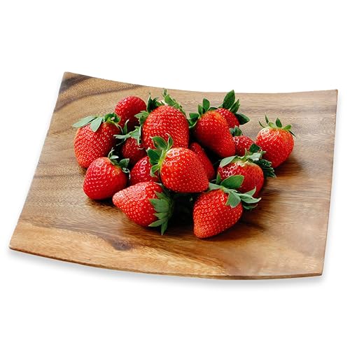 Premier Housewares - Fuente para Servir Cuadrada (Madera de Acacia, 4 x 26 x 26 cm)