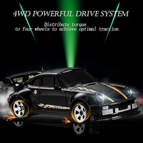 Image of RC Drift Car, 1 /64 Mini RC Remote Control Car, 2.4GHz Full Proportional RTR High Speed Micro Sports Racing Drift, 4WD HobbyFast Race Vehicle with Lights, Model Toys Gift for Kids, Boys, Adults