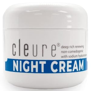 Cleure Hyaluronic Acid & Shea Butter Anti-Aging Night Cream for Sensitive Skin, Gluten, Salicylate, Paraben & Fragrance Free (2 oz, Pack of 1)