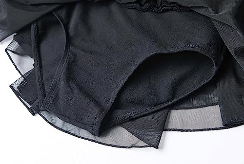 Image of MdnMd Toddler Ballet Leotards for Girls Dance Leotards with Skirt Gymnastic Ballerina Outfit Dress Classic Short Sleeve