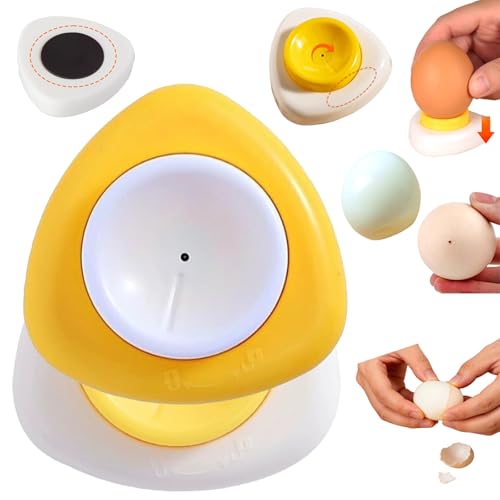Furialta Magnetic Egg Piercer & Poker Tool with Safety Lock, Stainless Steel Pin for Raw & Hard Boiled Eggs, Durable Anti-Rust Egg Hole Puncher (2, Yellow+White)
