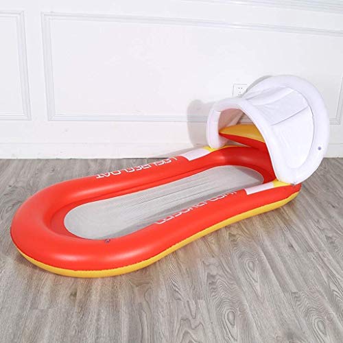 Waniyin Hamaca Inflable Flotante Inflable de Agua de Verano con toldo for Piscina - Piscina for Adultos y sillón reclinable for niños, Piscina de PVC 筏 Juguetes de Agua al Aire Libre