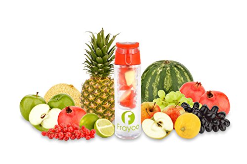 Water Filter Bottle, Fruit Infuser Water Bottle, 730ml, 100% BPA Free, Shatter-Proof and Leak Proof, Handle