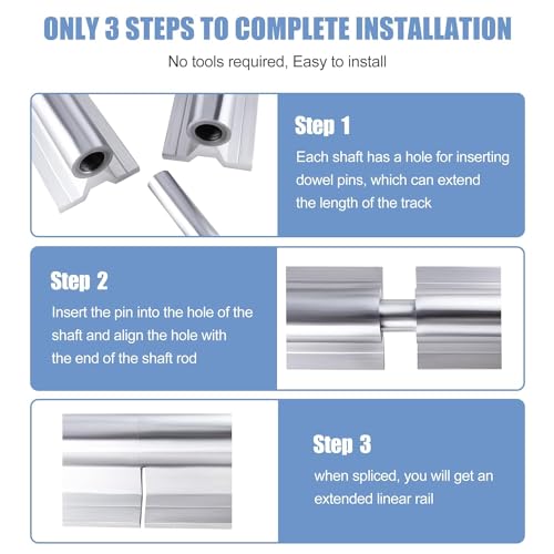 CNCMANS SBR20 Linear Rail 3000mm, 4PCS SBR20 Linear Rail 1500mm Linear Rail Shaft Rod + 8PCS SBR20UU Bearing Block and 4PCS Dowels for DIY CNC Routers Lathes Mills （spliced）