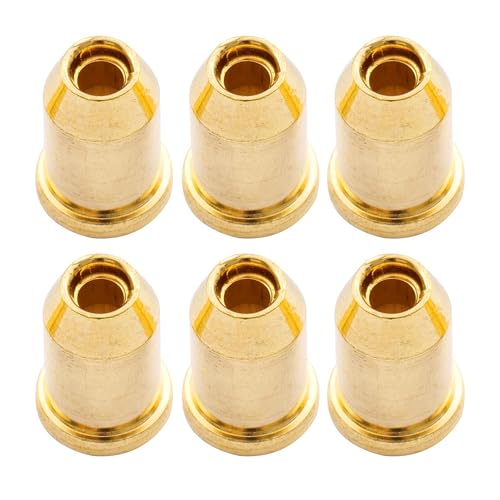 Musiclily Vintage Guitar Through Body Smooth String Mounting Ferrules, Gold(Pack of 6)