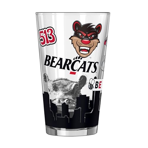 Image of Logo Brands NCAA 16 oz Pint Glass - Durable Glass With Bold Team Color- Chip-Resistant Rim Drinkware For Fans, Tailgates, Home Bars & Everyday Use