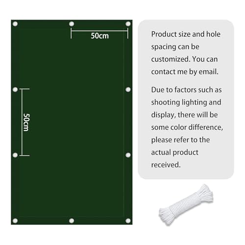 Toldo vela rectangular impermeable 0.8x2.5m verde oscuro con ojales 7