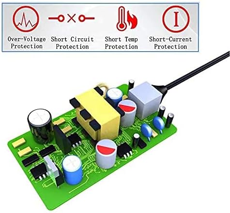 12V 2A DC Power Adapter, Converter Adapter Driver AC 100-240V Supply to DC 12V, AC to DC Converter Adapter Transformer for CCTV Camera, USB 3.0 HUB, LED Lights (1)