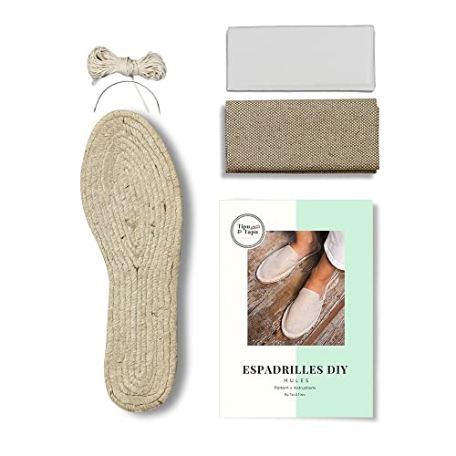 Mules et espadrilles beige en jute de 1,5 cm kit DIY haut de gamme