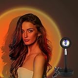 Sunset Lamp 10W Projection Sunset Light 180 Degree Rotation Romantic Visual Led Light with 10 Dimmable Brightness USB Floor Sunset Lamp for Photography Living Room Bedroom Home Party