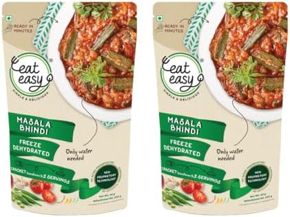 Eat Easy Ready To Eat Masala Bhindi, Instant Okra Curry- 85g (Pack of 2)