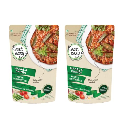 Image of Eat Easy Ready To Eat Masala Bhindi, Instant Okra Curry- 85g (Pack of 2)