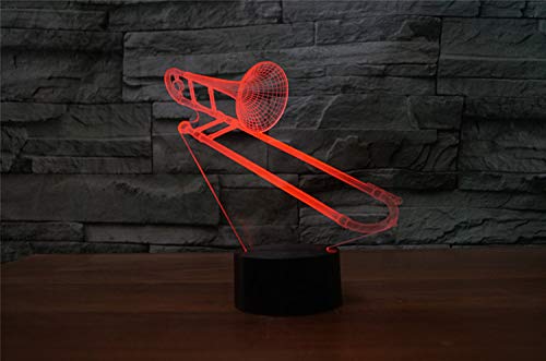 Lámpara de Mesa Ilusión 3D Trombone con Control Remoto miniatura 4
