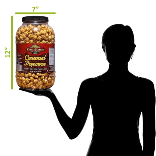 Stonehedge Farms Caramel Flavored Popcorn - 2 Pack - 32 Ounce Reclosable Barrels - Made In The Usa - Gluten Free #TOP3