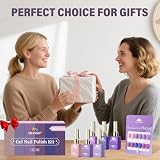 EBANKU 6 Kolory 15 ml Lakier Hybrydowy Zestaw, Sam Kolor Sam Butelka lakierów hybrydowych Soak Off LED Zestaw do Samodzielnego Nakładania Prezenty do Salonu(Jasno Ciemno Fioletowy Różowy)