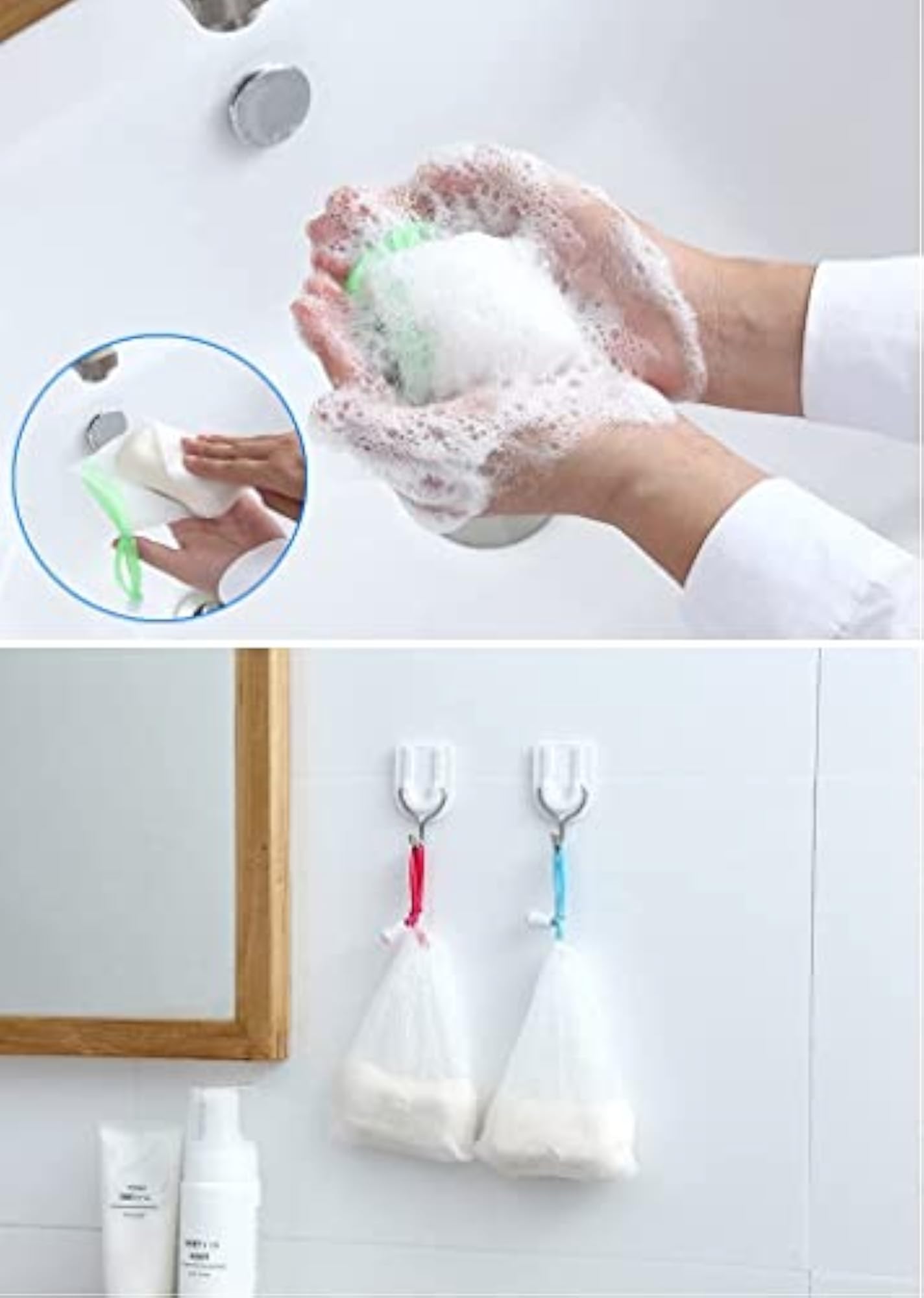 10 Pcs Exfoliating Mesh Saver Pouch Bags with Drawstring