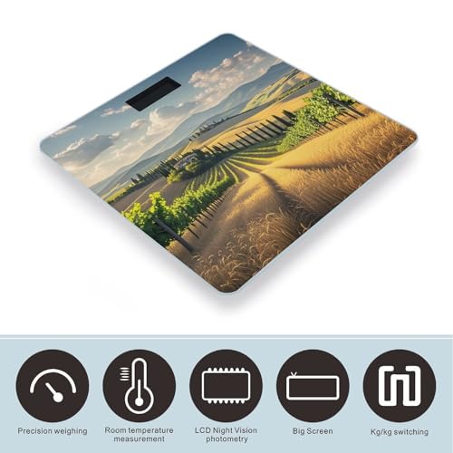 Báscula digital de baño con vidrio templado y pantalla LCD miniatura 3