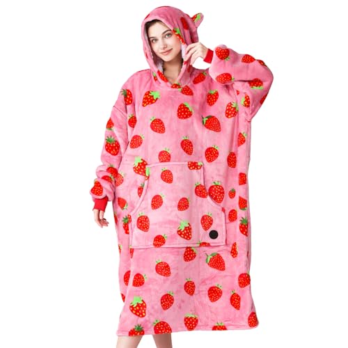 THREE POODLE Tragbare Decke, Kapuzenpullover, übergroße Sherpa-Decke, Sweatshirt für Erwachsene, Damen, Herren, Kinder, gemütlich, warm und flauschig, Einheitsgröße