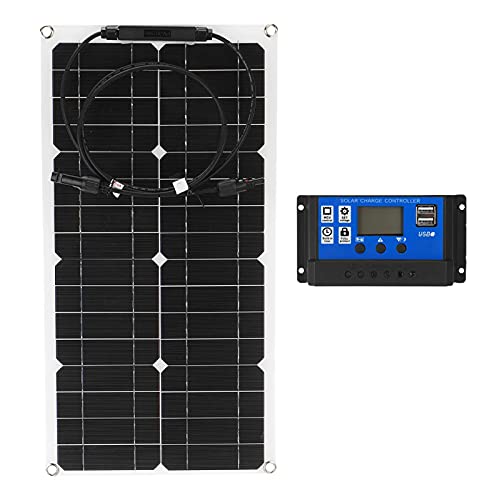 CHJAA 100w Flexibles Solarpanel ,batterieladegerät-kit ,25w Solarpanel Photovoltaik,40a Solarregler Cover