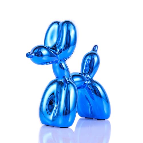 XIAOMAGG Blue Balloon Dog Decor Balloon Animal Decor Shelf Decor Preppy Room Decor Cute Statue Home Decor Bedroom Modern Sculpture Desk Decor Office Gold Decorations Small Figurines