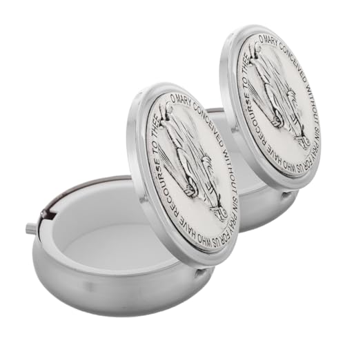 PHENOFICE 2個ロザリオ収納ケース 亜合製 小型ポータブルジュエリーボックス カトリック 聖体拝領 堅信礼記念品用 宗教的アイテムホルダー