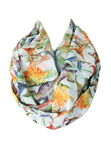 Etwoa Watercolor Dinosaurs Pattern Infinity Circle Scarf4
