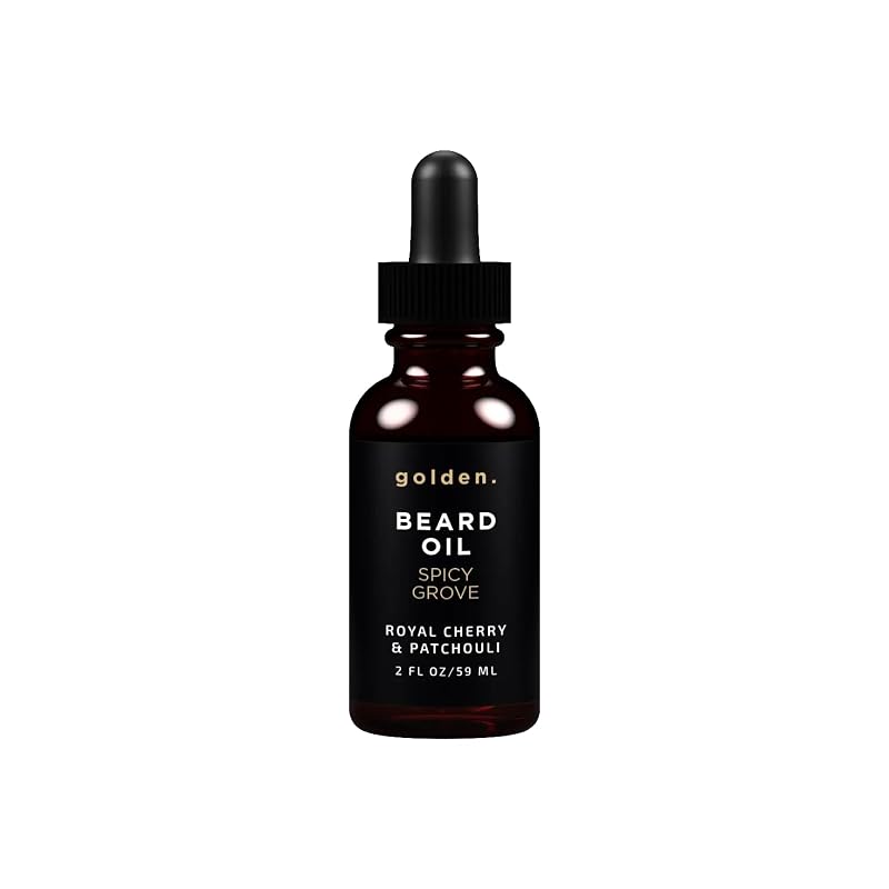 Óleo para Barba Golden Grooming Company com Amêndoa Doce, Jojoba Dourada, Argan e Vitamina E, Spicy Grove, 60 mL