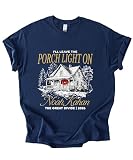 Porch Light On Folk Indie Music Fan Shirt Vintage Cabin Tour 2026 Concert Women Gift Top Songwrit(-Navy-Adult Large)