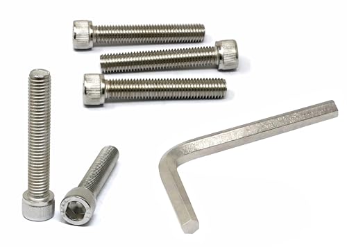 Image of iexcell 5 Pcs M12 x 70mm Thread Pitch 1.75 mm Stainless Steel 304 Hex Socket Head Cap Screws Bolts Kit