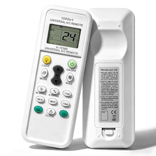 Télécommande Universelle K-1028E pour Climatisation Compatible avec Plus de 1000 Marques Remplacement Idéal pour Télécommandes Perdues avec Écran LCD et...