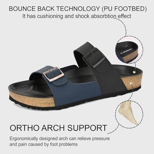 Image of Centrino Men's Berkin-Style Slip-On Sandals | Open Toe Design | Soft PU Footbed | Lightweight & Comfortable | Arch Support | On-Grip Sole | Casual Outdoor Wear (9209)