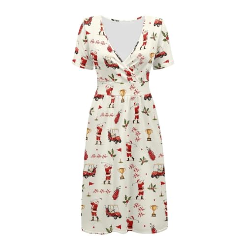 Image of Women's Summer Dresses Short Sleeve Formal Dresses with Pockets | Lightweight polyester fabric delivers cool airflow during hot summer outdoor activities